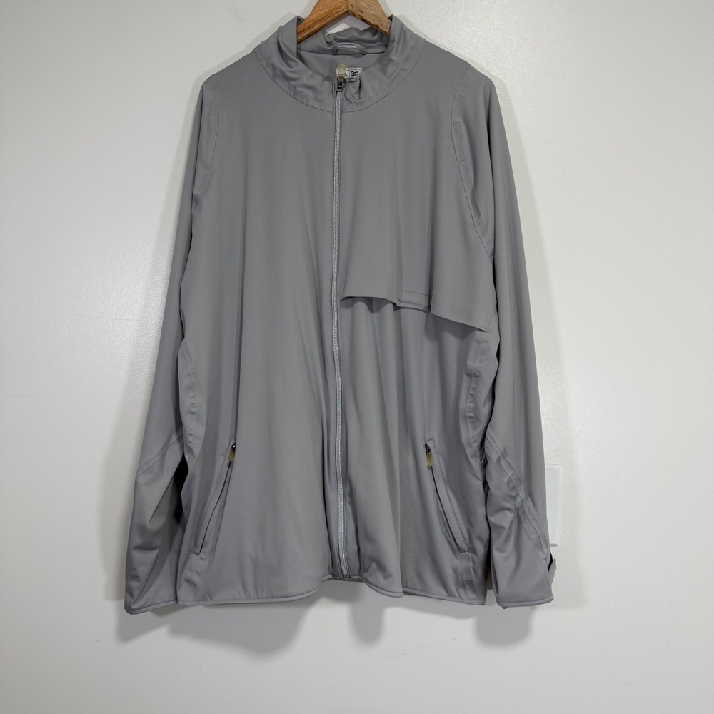 Adidas ClimaProof Windbreaker Jacket Mens 2XL Grey Full Zip Golf Activewear